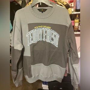 Teddy Fresh Men's Grey and Blue Sweatshirt